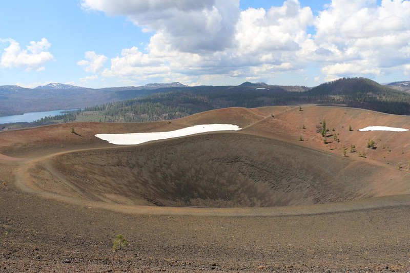View of the inner crater from the high point on the Cinder Cone's rim