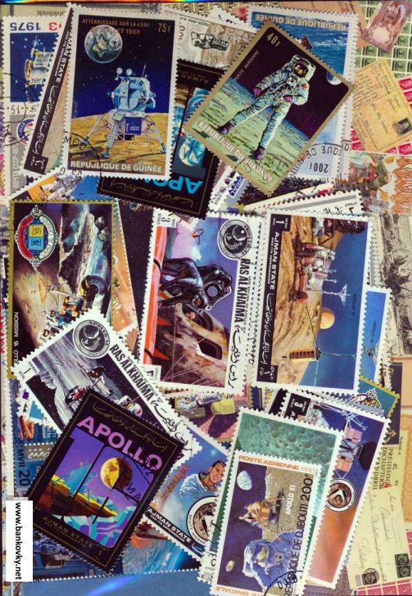 Motives 100 various Apollo Space Stamps