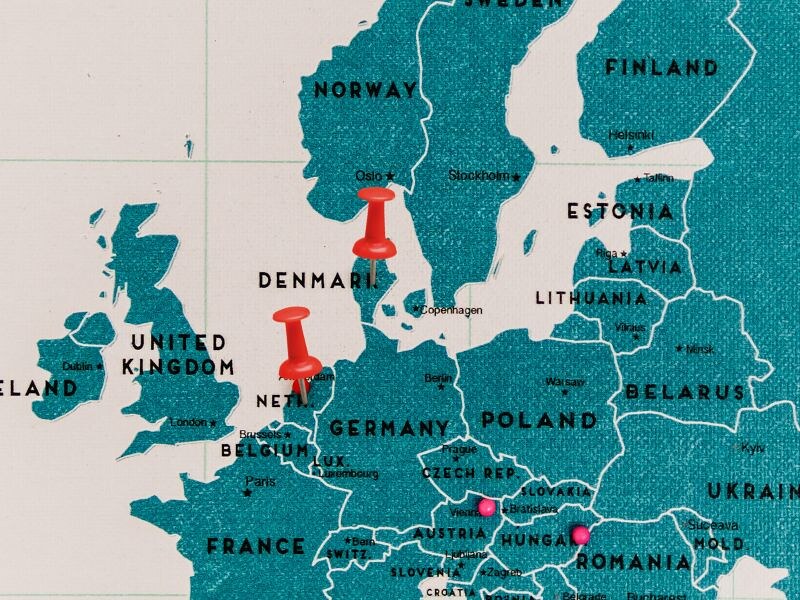 DANISH AND DUTCH - Denmark vs the netherlands map