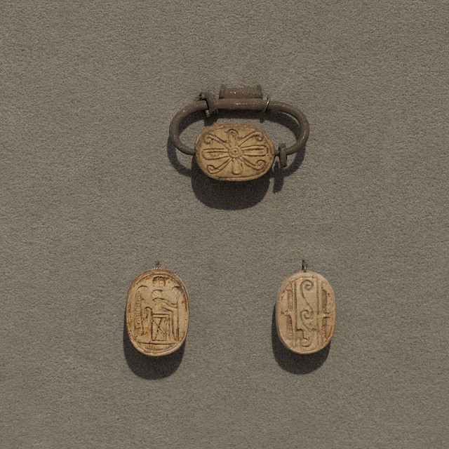 Three Phoenician steatite scarabs found at Suessula