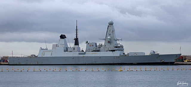Royal Navy Type 45 HMS Diamond (D34) at HM Naval Base, Gibraltar
