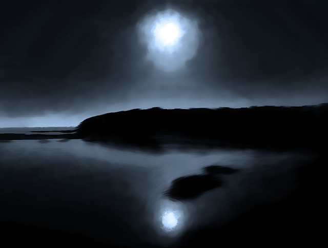 Matanzas Creek Moonrise Impressions BW