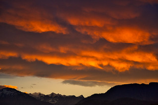Sunset over the Southeast Bavarian Alps
