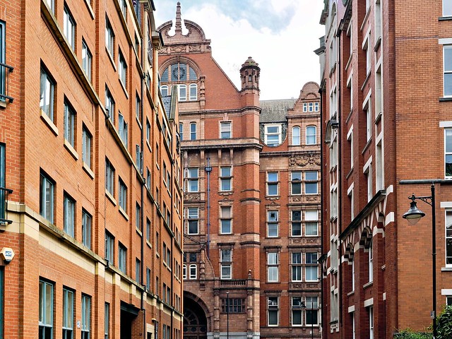 Red bricks buildings in Manchester, UK