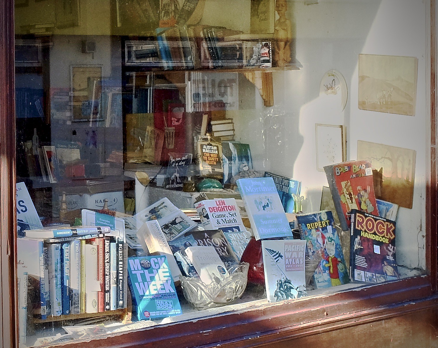 Reflections in a bookshop window