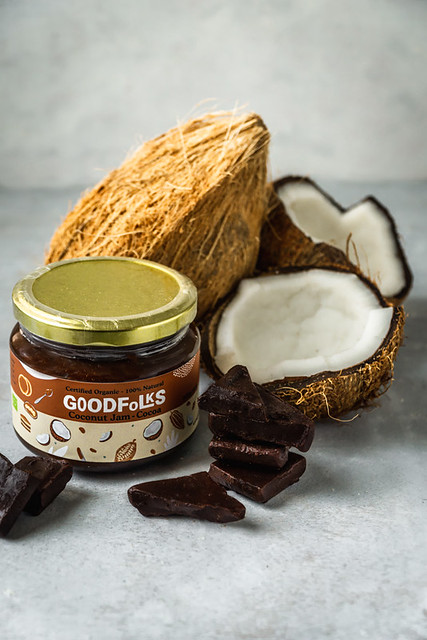 Goodfolks certified organic coconut jam with cocoa - vegan