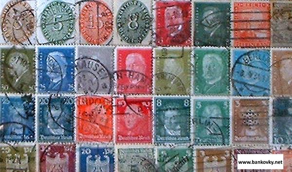 German Empire 50 various stamps Weimar Republic without Inflation