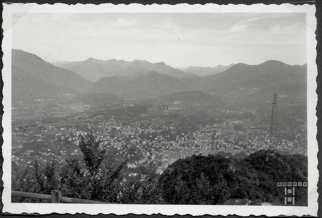 ArchivTappen40(4N)Album6H831 Blick vom Monte San Salvatore, Lugano, 1950er