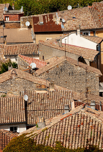 Houses Packed Together at Bollene - South of France