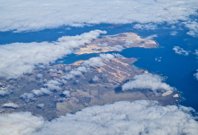 La Graciosa and northern Lanzarote from the airplane