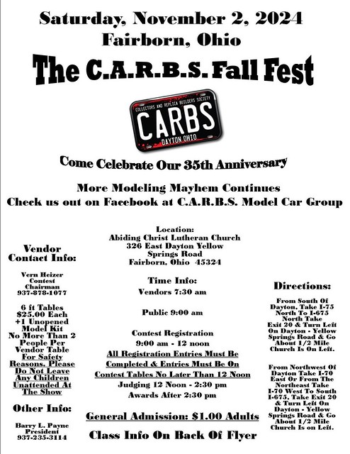 C.A.R.B.S. Show Flyer 2024 Sheet 1