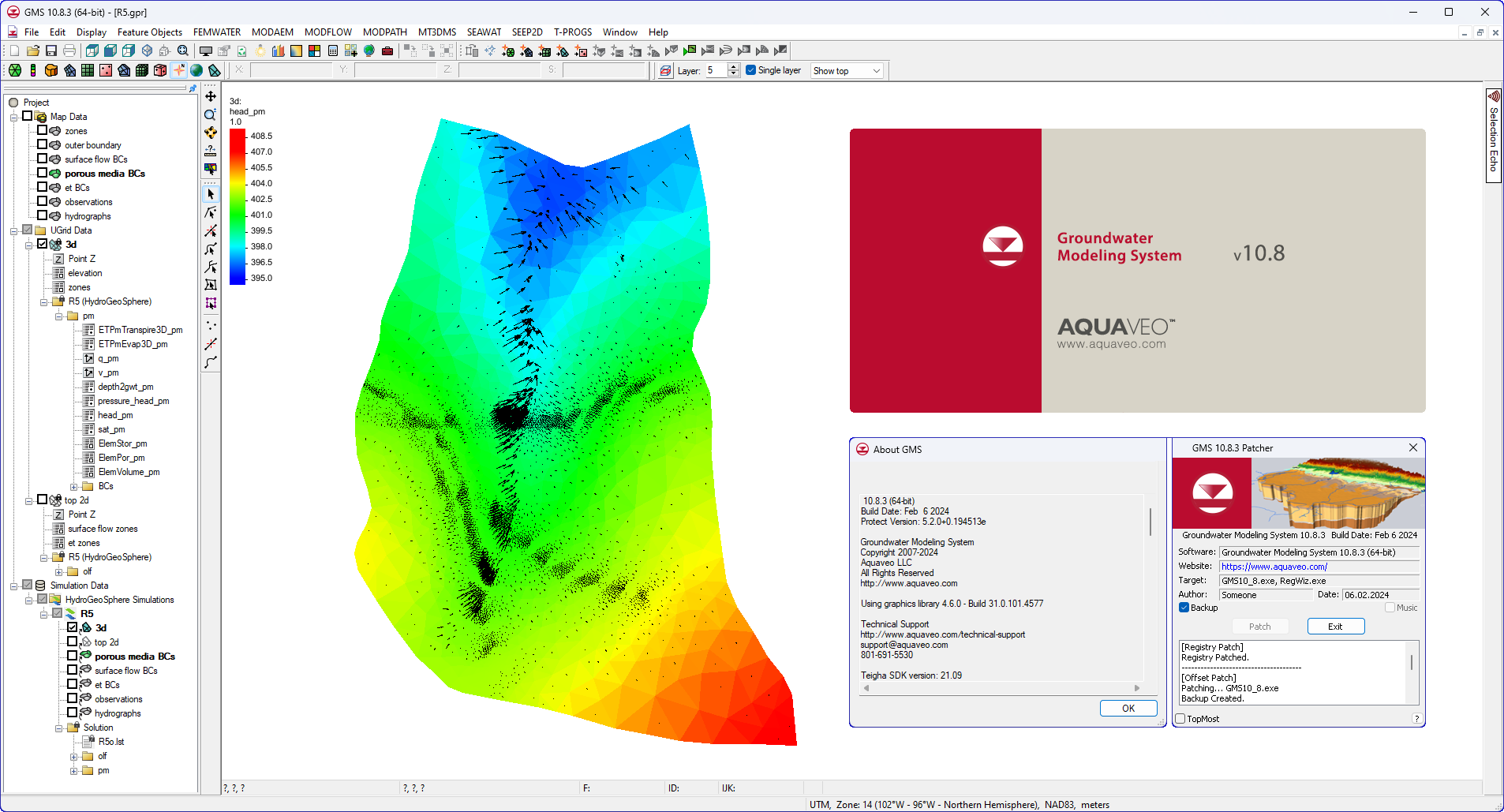 Working with Aquaveo Groundwater Modeling System Premium 10.8.3 full