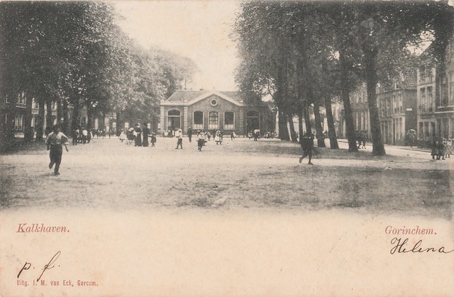 Ansichtkaart - Kalkhaven, Gorinchem (Uitg. J.M. van Eck, - poststempel 1902)