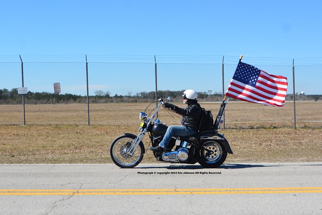 Waiting for SGT Kennedy Sanders Hearse to pass by. But it took a different way from JIA. In Jax/Fl today February 14th 2024.