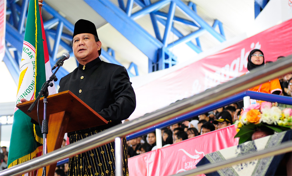 印尼國防部長普拉伯沃（Prabowo Subianto）。圖片來源：Prabowo Subianto（CC BY-SA 3.0）