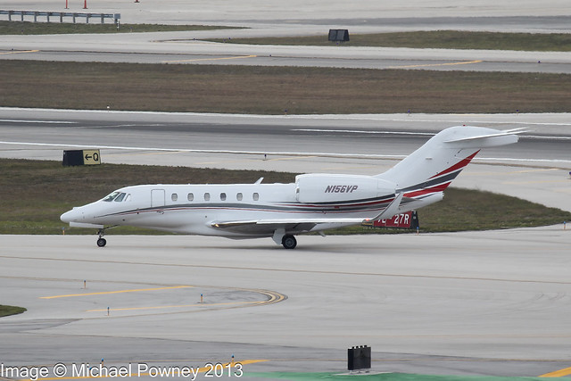 N156VM - 1998 build Cessna 750 Citation X, taxiing to parking on arrival at Fort Lauderdale Intl.
