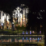 Spring Park At Night Featuring the annual Parade of Trees, behind the spring-fed swimming pool.