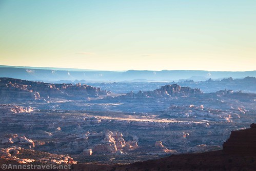 The Dollhouse and the Needles in the late afternoon from the Waterhole Flat Road, Glen Canyon National Recreation Area en route to the Maze District of Canyonlands National Park, Utah