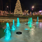 Christmas Tree And Fountain In Spring Park in downtown Green Cove Springs.