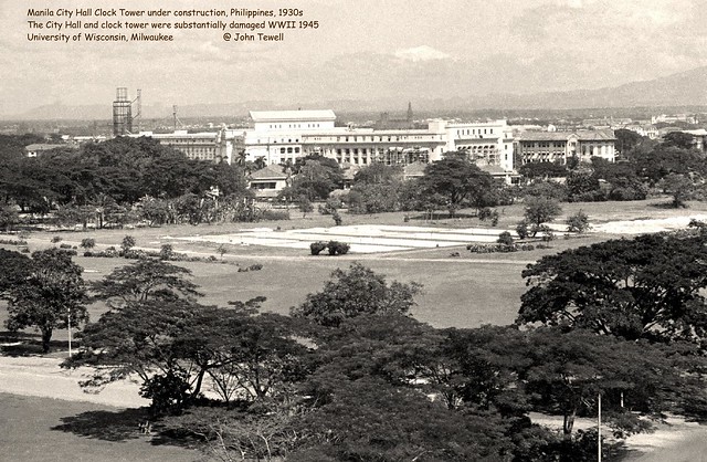 Manila City Hall Clock Tower under construction, Philippines, 1930s