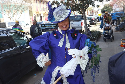 Diane Honore Destrehan Baby Doll on Mardi Gras Day - February 13, 2024. Photo by Demian Roberts.