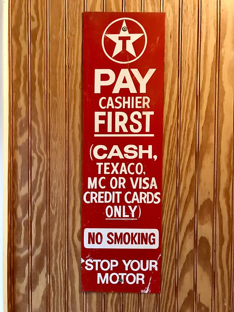 Texaco Pay Cashier First Sign