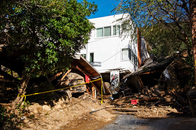 Mudslide in Beverly Crest Los Angeles on February 5th