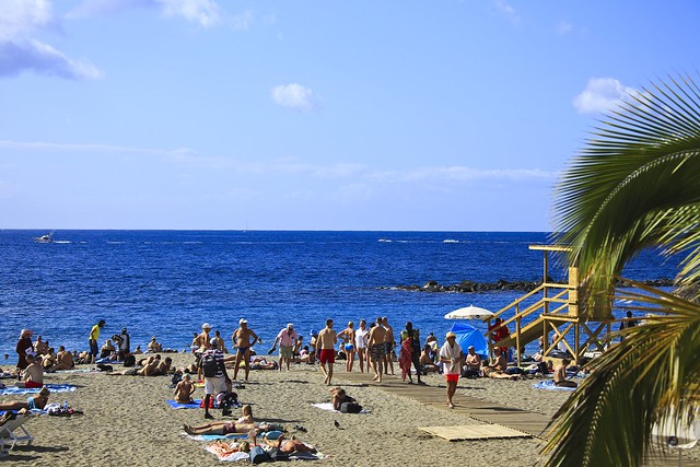 Spain, Canary Islands, Playa Fanabe, Costa Adeje, Beach and Street Impressions, 023