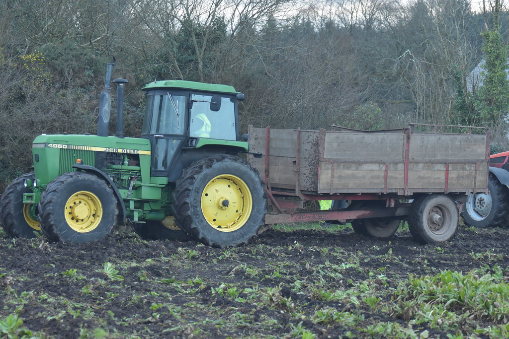 John Deere 4050 Tractor with a Trailer