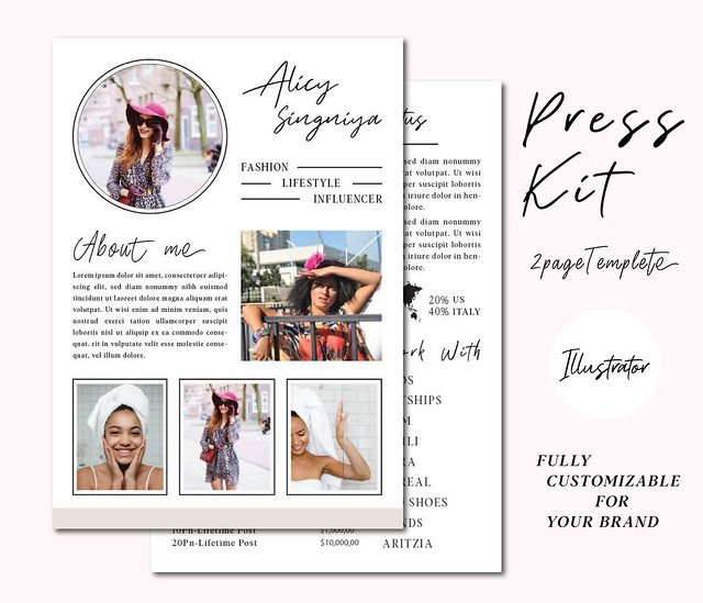 Fashion & lifestyle Press kit Design , Media Kit Template