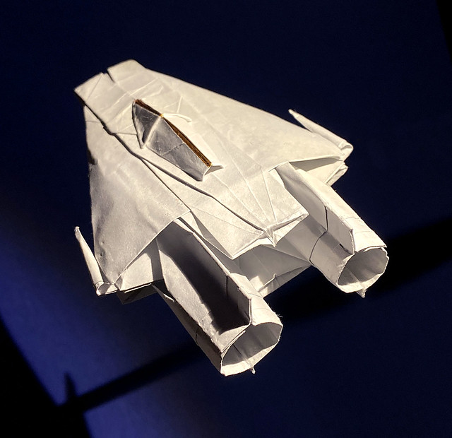 A-wing fighter origami Ver.3 rear view