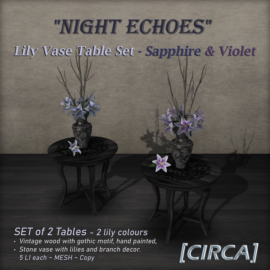 @ Enchantment | [CIRCA] – "Night Echoes" Lily Vase Table Set – Sapphire & Violet