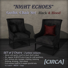 @ Enchantment | [CIRCA] - "Night Echoes" Gothic Chair Set - Black & Blood