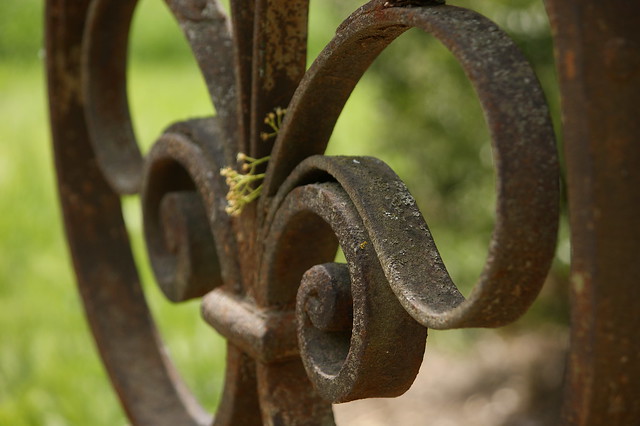 Rusty fence ornament