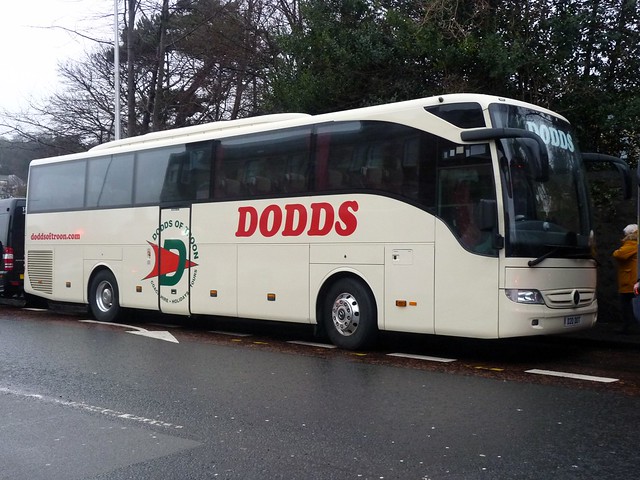 Dodds of Troon Mercedes Benz Tourismo D20DOT at Western Terrace, Edinburgh, on 10 February 2024.