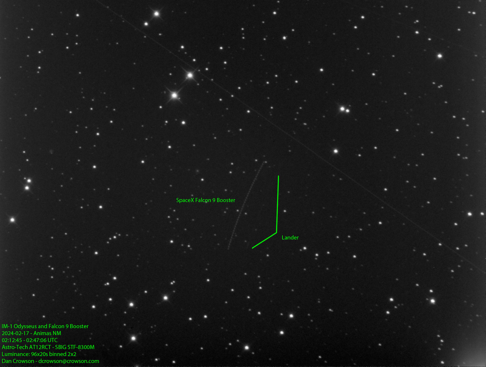 IM-1 Odysseus - 2024-030A - NORAD 58963 - 96x20s - 2x2 - Luminance