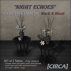 @ Enchantment | [CIRCA] - "Night Echoes" Lily Vase Table Set - Black & Blood