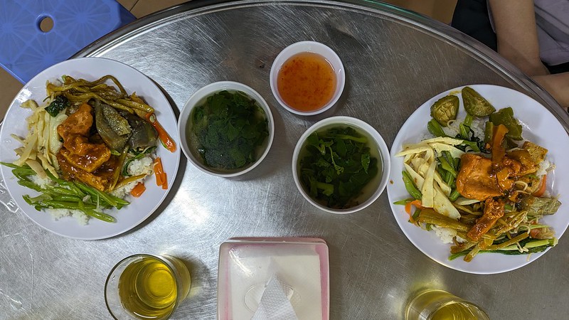 Vegan/Chay Lunch Plates at Long Son Pagoda Buddhist Temple - Nha Trang, Vietnam