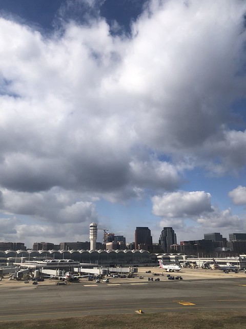 Clouds over National Airport, view from the tarmac, Arlington, Virginia