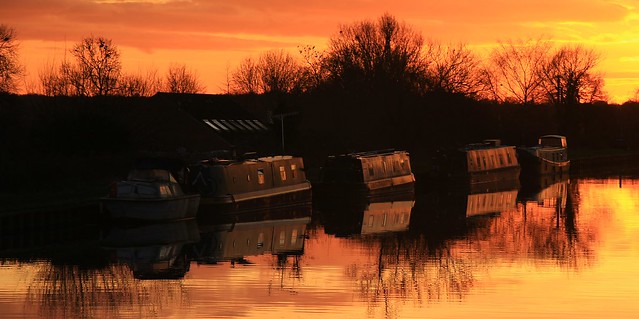 Sunset on the Gloucester and Sharpness Canal, Slimbridge 150124 (5)