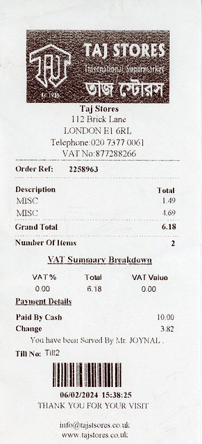img267 Taj Stores Brick Lane East London Heera Black Pepper Powder 400g £4.69 and Heera Corn Meal Fine 375g £1.49
