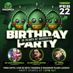 MadPea - You're invited to our 16th Birthday Party!