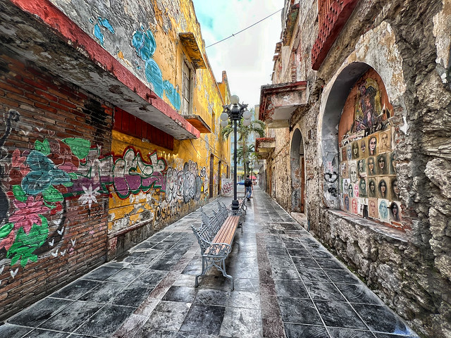 Colorful Alley in Veracruz, Mexico