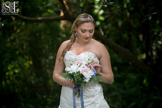 Bride with a Simple White Bouquet