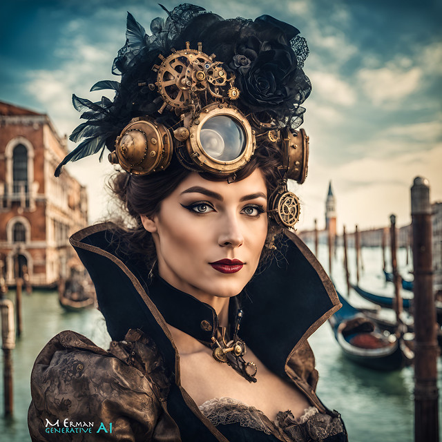Steampunk portrait in Venice I