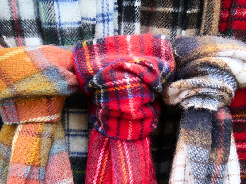 souvenirs from Scotland - Tartan wool scarves
