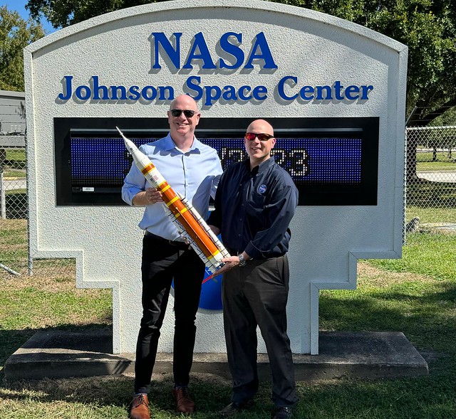 Our Lego SLS Block 1B Crew version at Nasa Johnson Space Center