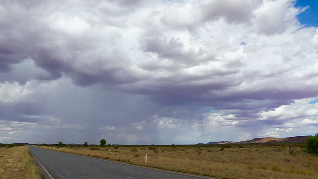 Rain over the desert south of Alice Springs