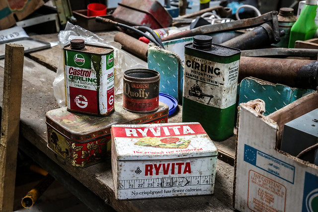 Vintage Tins in a Barn..