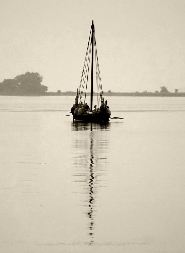 Viking boat in sepia - Funen